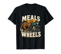 Meals on Wheels Alaska Bear Chase MTB Cycling Humor Value Graphic T-Shirt