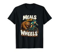Meals on Wheels Alaska Grizzly Bear MTB Cyclist Humor Value Graphic T-Shirt