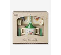 Mealtime set in pink HERO RICE melamine for babies, 4 pieces green