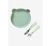 Mealtime Set, Silicone, Bear green light solid