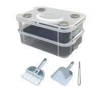 Mealworm Breeding Box, Breeding Container, Portable, Mealworm Breeding Kit, Mini Terrarium for Reptiles, Lightweight, for Breeding Live Mealworms, Breeding Box for Insects, Coarse Net
