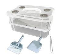 Mealworm Breeding Box,Transparent Fine Mesh Corn Worm Feeding Bins,Mealworm Farm - for Sugar Gliders Reptiles Chickens Lizards Bearded Dragon Frogs Tortoises