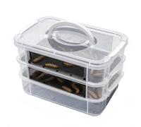 Mealworm Breeding Box - Transparent Habitat | High Clarity Acrylic, Mesh Ventilation System, Removable Tray Function, Secure Lid Closure for Bearded Dragon Reptile Bird Chicken Lizard Frog