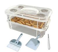 Mealworm Breeding Container, Keeper Kit, Transparent Corn Worm Feeding Farm Bins | Mealworms Keeper | For Sugar Gliders Birds Chickens Lizards Bearded Dragon Frogs Tortoises