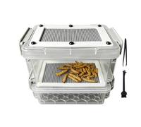 Mealworm Breeding Container - Moisture Protection Housing, with Tweezers and Cleaning Brush Storage Box, Gliding Squirrel Chickens Lizards Frogs Turtles