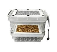 Mealworm Breeding Container - Silkworms Poop Filtering Case | Odor-Proof Mealworm Nesting Box With Tweezer And Brush for Sugar Glider Chicken Lizard Frog Tortoise | Insect-Terrarium