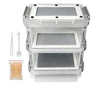 Mealworm Breeding Kit for Chickens - Clear Silkworm Breeding Box - Corn Worm Feeding Bin | for Pet Parents Breeders Hobbyists Farmers Farm School Home Workshop Science Projects