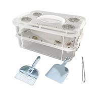 Mealworm Breeding Set, Transparent Breeding Container for Mealworms, Breeding Box for Live Mealworms, for Sugar Squirrels, Birds, Chickens, Lizards, Bearded Dragons, Frogs, Turtles (Transparent 1