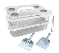 Mealworm Breeding Set, Transparent Breeding Container for Mealworms, Breeding Box for Live Mealworms, for Sugar Squirrels, Birds, Chickens, Lizards, Bearded Dragons, Frogs, Turtles (1 Piece)