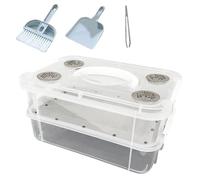 Mealworm Breeding Set, Transparent Mealworm Breeding Containers - Breeding Box for Live Mealworms, Suitable for Sugar Gliders, Reptiles, Chickens, Lizards, Bearded Dragons, Frogs (B)