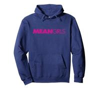 Mean Girls Classic Text Logo Pullover Hoodie, Adult Unisex, Navy Blue, Large
