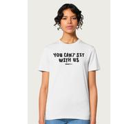 Mean Girls Women's You Can't Sit With Us Regina Quote Relaxed Fit T-Shirt in White | Size: Small Mean Girls White S