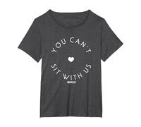 Mean Girls You Can't Sit with Us Text Circle T-Shirt, Women's Plus, Dark Heather Grey, 1X