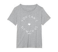 Mean Girls You Can't Sit with Us Text Circle T-Shirt, Women's Plus, Heather Grey, 4X