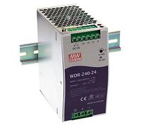 Mean Well DIN Rail Panel Mount Power Supply - 180 â†’ 550V ac Input Voltage, 24V dc Output Voltage, 10A Output
