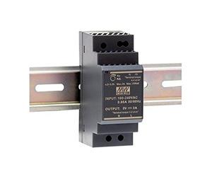 Mean Well HDR-30-12 power supply, 1 output, 30 W, top-hat rail mounting, 12 V, 2 A, for industrial use.