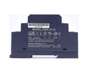 MEAN WELL Ultra Slim Step-Shape 1SU DIN Rail Power Supply, 12V 1.25A 15W - HDR-15-12
