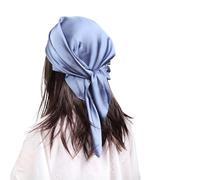 MEANBEAUTY Square Silk Like Head Scarf for Women Satin Bandana Head Scarves Neck Scarfs 27.5 Inch(Blue only)