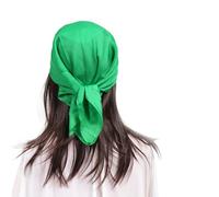 MEANBEAUTY Square Silk Like Head Scarf for Women Satin Bandana Head Scarves Neck Scarfs 27.5 Inch-Green