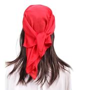 MEANBEAUTY Square Silk Like Head Scarf for Women Satin Bandana Head Scarves Neck Scarfs 27.5 Inch-Red