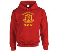 Meangear - IDF (Israeli Defense Force) - Mens Pullover Hoodie, Red, M