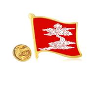 Meaning Auspicious Beautiful Life Golden Metal Flag Lapel Pin Badge