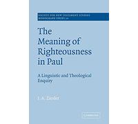 Meaning of Righteousness in Paul: A Linguistic and Theological Enquiry: 20 (Society for New Testament Studies Monograph Series, Series Number 20)