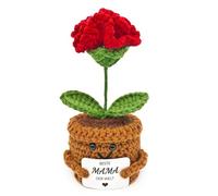 Meanju Gifts for Mum, Birthday Gift for Mother, Best Mum Gift - Handmade Crochet Flower with Card, Mother Daughter Gift for Women, Birthday, Mother's Day, Christmas