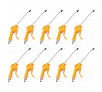 MEANLIN 10PCS Long Nozzle Air Blow Gun, 425mm Total Length Pneumatic Cleaning Gun with 290mm Extended Nozzle, Yellow Ergonomic Handle Air Compressor Dust Blower Gun for Hard-to-Reach Areas