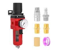 MEANLIN Air Compressor Moisture Filter, AW4000-06M Manual Drain Air Line Filter, 3/4" NPT Inlet with 150 PSI Gauge for Air Tools and Spray Paint Gun