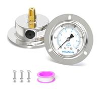MEANLIN MEASURE 0~100Psi Liquid Filled Pressure Gauge Front Flange Panel Mount, 1/4" NPT 2.5" FACE DIAL Stainless Steel Case with Phillips Screw and Nut, +/-3-2-3%