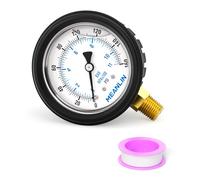 MEANLIN MEASURE 0~160Psi Stainless Steel Liquid Filled Pressure Gauge 1/4" NPT 2.5" FACE DIAL with Rubber Protective Sleeve, Lower Mount