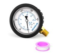 MEANLIN MEASURE 0~200Psi Stainless Steel Liquid Filled Pressure Gauge 1/4" NPT 2.5" FACE DIAL with Rubber Protective Sleeve, Lower Mount