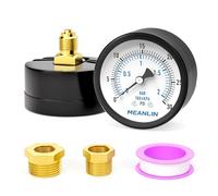 MEANLIN MEASURE 0~30Psi/0~2BAR Well Pump Pressure Gauge 2" DIAL FACE 1/4" BSP, with 1/2" and 3/8" BSP Hex Bushing, Pool Sand Filter Water Oil Air Pressure Test Back Mount