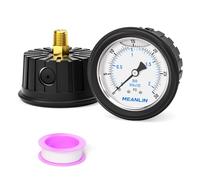 MEANLIN MEASURE 0~30Psi Stainless Steel Liquid Filled Pressure Gauge 1/4" NPT 2.5" FACE DIAL with Rubber Protective Sleeve, Center Back Mount