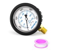 MEANLIN MEASURE 0~5000Psi Stainless Steel Liquid Filled Pressure Gauge 1/4" NPT 2.5" FACE DIAL with Rubber Protective Sleeve, Lower Mount
