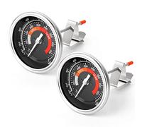MEANLIN MEASURE 2pcs Accurate Thermometer Replacement for Big Green Egg Grills, HD 3.3” Large Dial & Waterproof Temperature Gauge for BGE Accessories, Dome Lid Thermostat Made of Stainless Steel