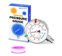 MEANLIN MEASURE -30inHG~30Psi Vacuum Pressure Gauge 316 Stainless Steel Joint 1/4" NPT 2.5" FACE DIAL, Stainless Steel Liquid Filled Pressure Gauge WOG Water Oil Air Lower Mount, 2PCS Snaps