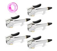 MEANLIN MEASURE Lever Type Blow Gun With Rubber Tip Safety Nozzle 1/4" Heavy Duty For Air Compressor Home Garage Store Industrial 5 PCS