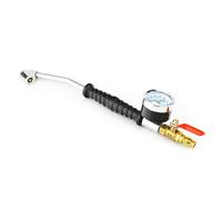 MEANLIN Tire Inflator with Pressure Gauge, Extended Bend Air Chuck, Heavy-Duty Tire Inflation Gun with Lock-On Nozzle for Cars, Trucks, and Bikes