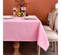 MEANMOY Pink 210 GSM Water & Stain Resistant Rectangle Tablecloth for 8 Foot Table - Solid 60 x 120 Inch Rectangular Table Cloth in Wrinkle Free Washable Polyester Fabric for Wedding, Party, Banquet