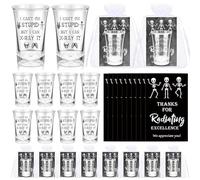 Meanplan 20 Sets Rad Tech Week Gift Bulk X-ray Tech Appreciation Gift Funny Skeleton Acrylic Shot Glasses with Thank You Card Organza Bag for Radiology Nurse Doctor Nursing Student Office (Classic)