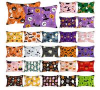 Meanplan 24 Pcs Makeup Bags Bulk Cosmetic Bags Zipper Pouch Portable Travel Purse Toiletry Pocket Organizer for Party Favor Gift, Multicolor, Halloween