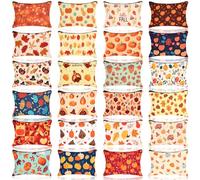Meanplan 24 Pcs Makeup Bags Bulk Cosmetic Bags Zipper Pouch Portable Travel Purse Toiletry Pocket Organizer for Party Favor Gift, Multicolor, Thanksgiving