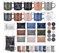 Meanplan 40 Pcs Christian Church Gifts Bulk for Women 12 oz Ceramics Bible Verse Coffee Mugs Religious Makeup Bags Compact Mirrors with PVC Bags Christian Church Gifts Party Favors for Women