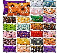 Meanplan 48 Pcs Thanksgiving Day Halloween Makeup Bags Cosmetic Bags Travel Purse Toiletry Pocket Organizer for Party Favor Gift, Multicolor