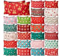 Meanplan 48 Pcs Thanksgiving Day Halloween Makeup Bags Cosmetic Bags Travel Purse Toiletry Pocket Organizer for Party Favor Gift, Multicolor