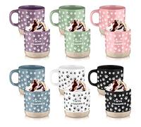 Meanplan 6 Pcs Veterinarian Medicine Gifts 13 oz Vet Tech Ceramic Coffee Mugs You're Pawsome Mug Thank You Gifts Vet Tech Week Appreciation Cup for Christmas Veterinary Assistant Nurse(Fresh Color)