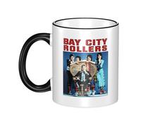 MEANPOTY 11oz Bay City Pop Rollers Rock Band Ceramic Mug Pop Rollers-Rock Band Double-Sided Ceramic Mug with Colored Edges, Ceramic Coffee Cup Big Tea Cup for Office and Home