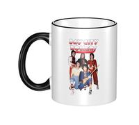 MEANPOTY 11oz Ceramic Mug Pop Rollers-Rock Band Double-Sided Ceramic Mug with Colored Edges, Ceramic Coffee Cup Big Tea Cup for Office and Home
